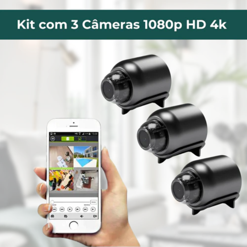 Mini Câmera WiFi 1080P HD Com Visão Noturna